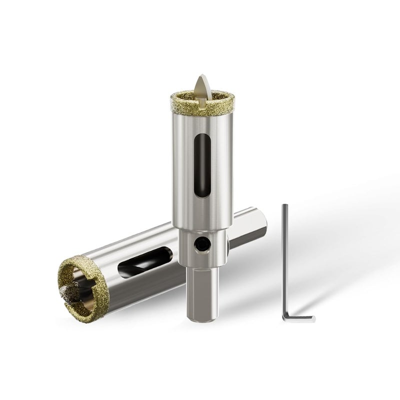 CSOOM 2PCS 11/16"(18mm) Diamond Hole Saw with Center Drill Bit, One-Touch Positioning, Easy to Penetrate Hard Materials Such as Ceramic, Tile, Glass, Granite, Marble, etc. - Image 1